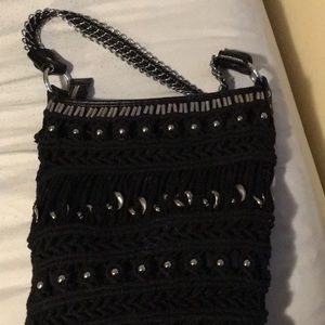 Black Fringe Purse